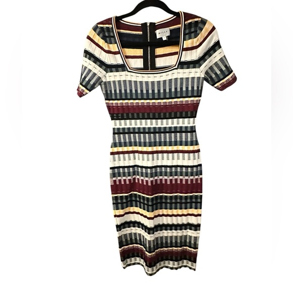 Milly Multicolor Bodycon Striped Dress size 4 - Picture 1 of 9